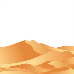 Desert Vector Landscape with Dunes and Sky