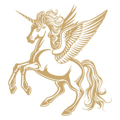 golden unicorn vector