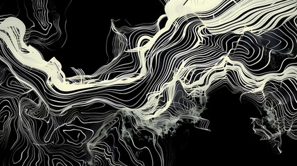 Dynamic Linework Art with Flowing Designs and High Contrast Details for a Striking Visual Effect