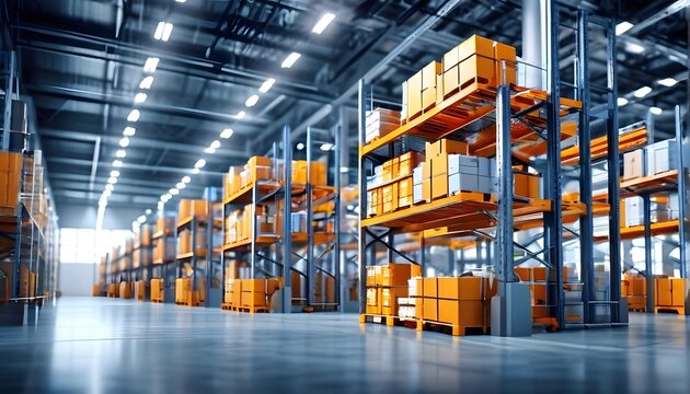 modern ecommerce warehouse with automated systems