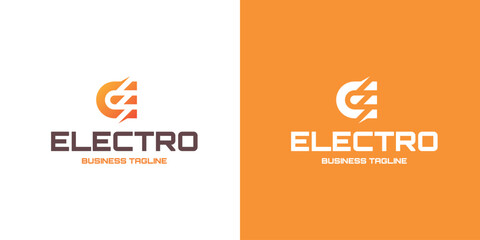 electric e letter logo vector
