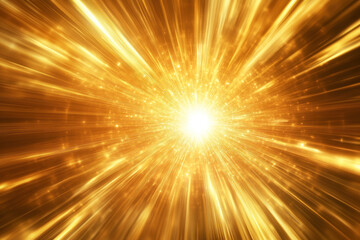 Obraz premium Burst of golden light with sparkling particles