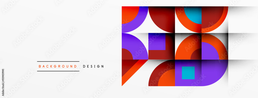 Poster Modern geometrical abstract background - circles. Business or technology presentation design
