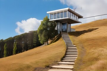 the road to the mountain and clouds