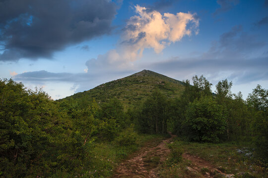 View to the path to mountain peak. &Scaron;iljak, Rtanj, Serbia