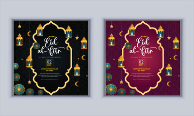 Happy eid al fitr design vector template