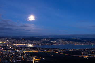 Obraz premium Zurych nocą