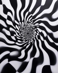 Obraz premium A mesmerizing spiral pattern in black and white, creating an illusion of depth and movement, perfect for abstract art lovers.