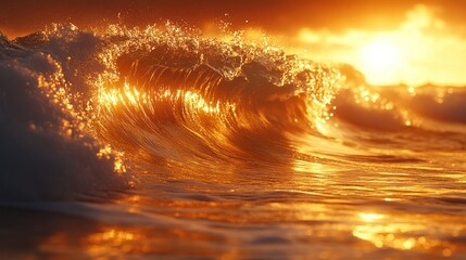 Golden Wave at Sunset