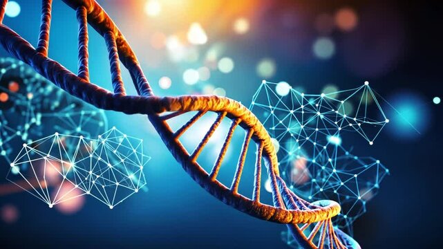 dna helix on blue background