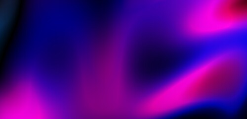 Dark blue digital abstract background with ultraviolet neon glow, blurry light lines, waves