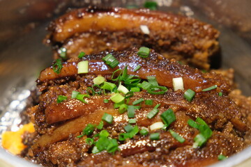 Steamed Pork with Rice Powder. Chinese cuisine 