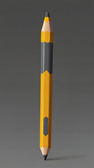 Yellow Pencil with Sharp Tip in Flat Minimalist Design