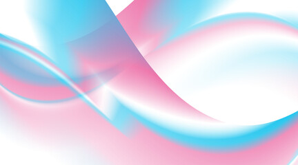 Abstract blue and pink glossy waves futuristic artistic background. Holographic retro vector design
