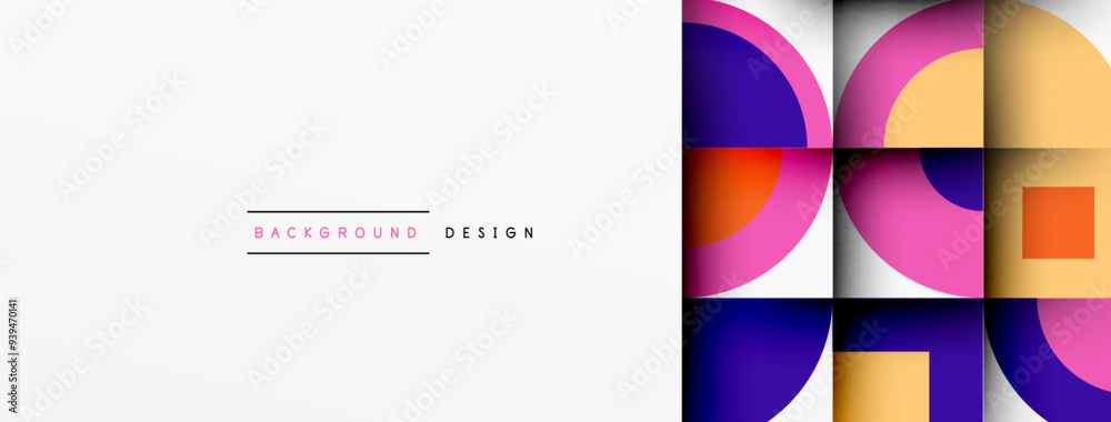 Poster modern geometrical abstract background - circles. business or technology presentation design