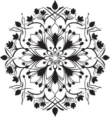Floral Mandala silhouette Illustration vector .