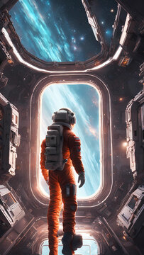 astronaut in the space