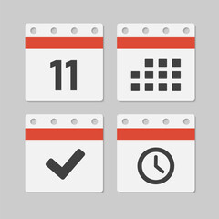 Icon page calendar - 11 day, agenda, timer, done