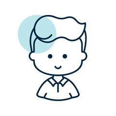 Man boy character face avatar vector icon