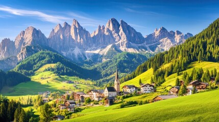 Mountain Village in the Dolomites