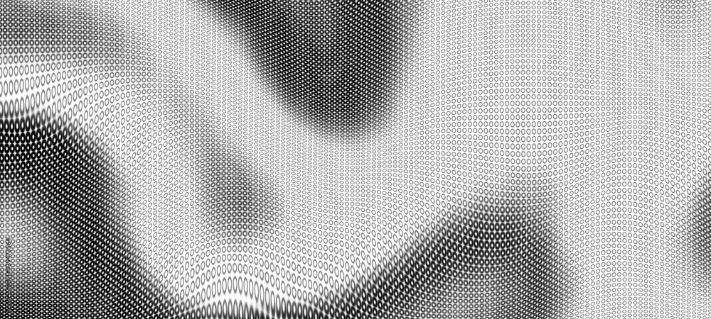 Aufkleber Abstract digital wave of particles. Futuristic point wave. Technology background