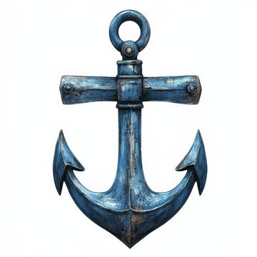 recommend clip art: A anchor clipart, maritime element, classic nautical design, dark navy, isolated on white background