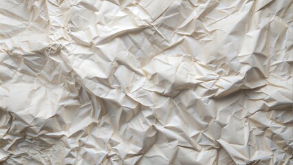 Obraz premium Crumpled paper texture, wrinkled beige sheet, distressed recycled paper background
