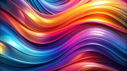 Obraz premium Colorful fluid wave pattern, abstract vibrant ribbons, smooth flowing lines