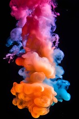 Farbspritzer auf schwarzem Hintergrund &ndash; farbenfroher Kunststil