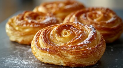 23. Danish Pastry, swirled pastry, 3D illustration
