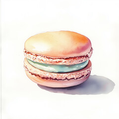 colorful macaroons isolated on white