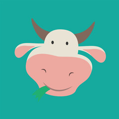 Stylized Cow Head Vector Graphic Design