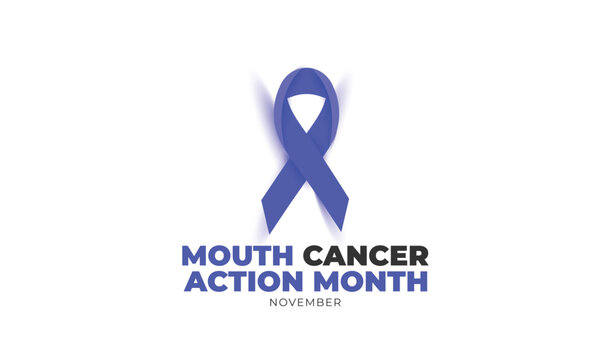 Mouth cancer action month. background, banner, card, poster, template. Vector illustration.