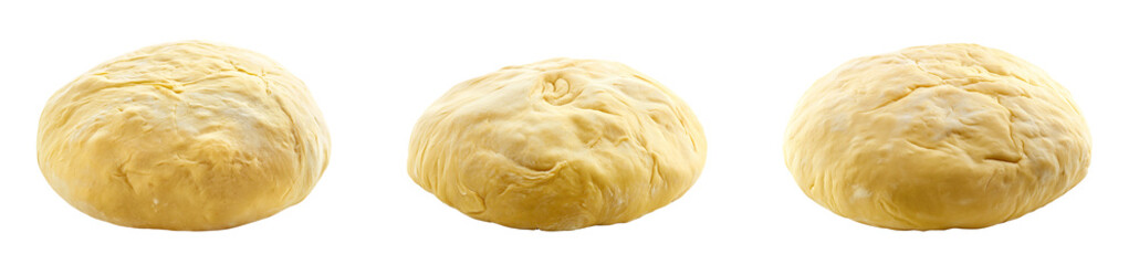 Fresh bread dough collection isolated on white or transparent background, cutout PNG
