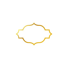 Gold Islamic frames oriental style objects arabic shapes windows and arches traditional ornamental