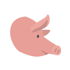 Pig Head Vector Graphic Design Illustration