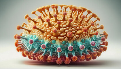 depiction monkeypox virus structure white backdrop emphasizing