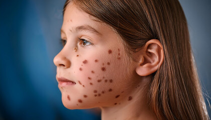 detailed focus monkeypox skin lesions faded background offering clinical educational visual reference doctors researchers public