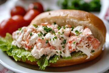 Lunch Hero: Maine Lobster Roll, Traditional Classic American Sandwich
