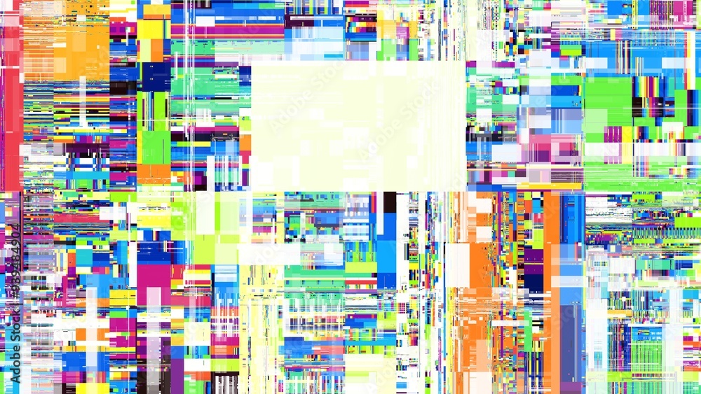Leinwandbilder tv noise static effect, abstract glitch background. fractal digital art pattern