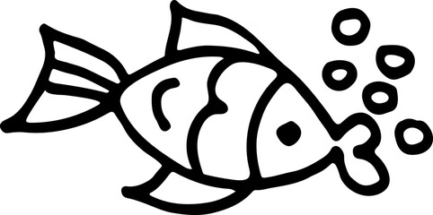 stylized black and white images of various animals, hand-drawn