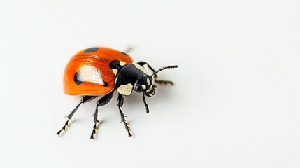 Fototapeta premium Urban, natural aesthetics, aesthetic inspiration, insect, beetle, bug, macro, nature, ladybird, ladybug, red, animal, fly, green, leaf, black, isolated, summer, close-up, closeup, pest, spring, small