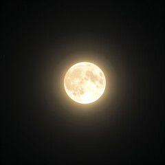 Obraz premium Full Moon Glowing Brightly in the Night Sky