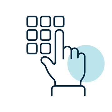 Hand finger entering pin code icon