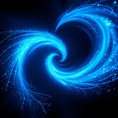 Swirling Blue Vortex of Light Particles in Space