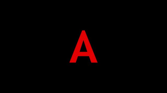 capital letter  alphabet A 3d animation