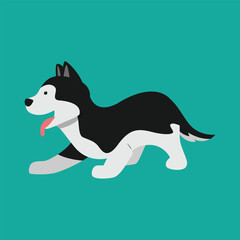 Adorable Siberian Husky Dog Vector Illustration