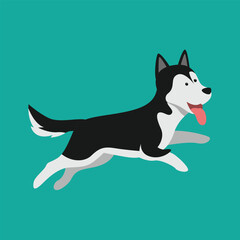 Adorable Siberian Husky Dog Vector Illustration