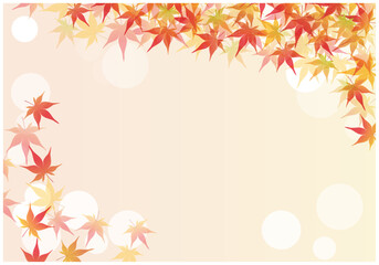 秋のフレームおしゃれなもみじ背景35の5