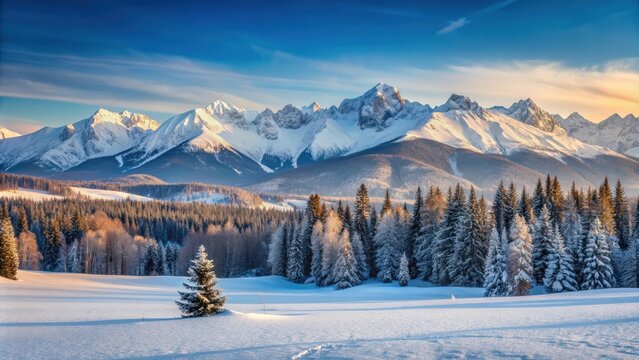 Snow-covered Polish Tatra mountains in winter , Snow, mountains, Poland, Tatra, winter, cold, scenic, nature